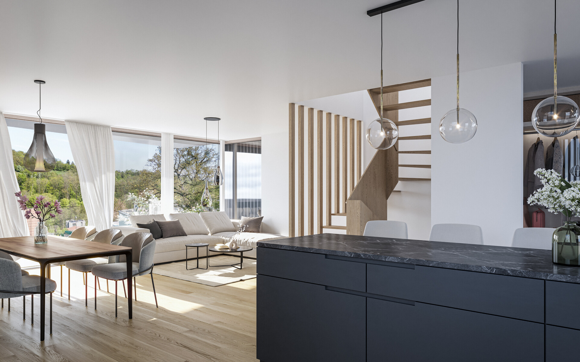 Wohnküche der Lifestyle-Villa am Jupiterweg